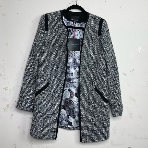 CYNTHIA Rowley Open closure tweed coat - Picture 2 of 11